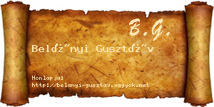 Belányi Gusztáv névjegykártya