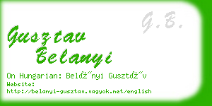 gusztav belanyi business card